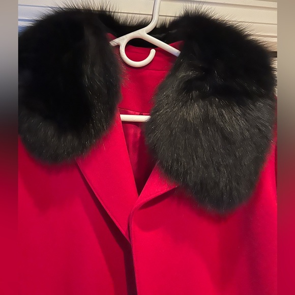 Stunning ❤️ Vintage ‼️ Wool & Cashmere Coat With Removable Fur Collar & Cuffs - Picture 7 of 11